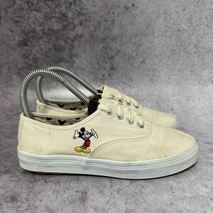 Vintage Disney Mickey Unlimited Sneakers Women's 5.5 Cream Canvas Shoes